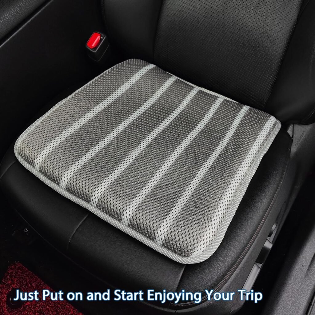 AEROiVi Office Chair Cushion, Non-Slip Car Seat Cushion with 3D Airmesh Pad Easy to Wash Breathable for Long Sitting for Relief and Comfort Square