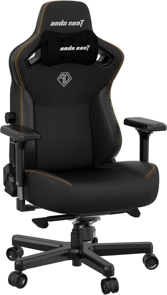 Anda Seat Kaiser 3 Gaming Chairs for Adults - XL Ergonomic Computer Chair with Lumbar Support, Comfortable Fabric Video Game Chairs with Headrest - Black Recliner Desk Office Gaming Chair