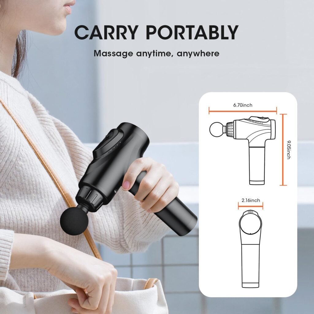 AYURA Massage Gun, Percussion Massager Gun with 30 Speed Levels  9 Massage Heads, Handheld Electric Muscle Massager for Any Pain Relief, Gifts for Families and Friends (Black)