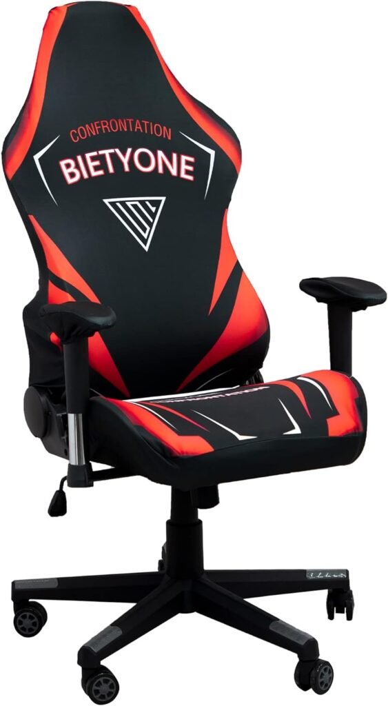 BIETYONE Gaming Chair Covers (No Chair) Cool Gradient Red Esports Chair Cover Stretch Printed Covers for Game Chair Armchair Computer Chair,Red