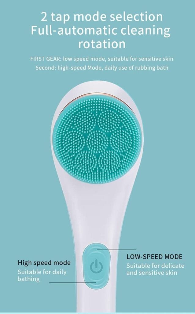 Body Brush Rechargeable, Electric Body Brush Set, Scrubber Shower Brush with Long Handle, Spin Skin Brush with 6 Brush Heads for Cleanse, Massage, exfoliate and Pamper Your Skin in The Shower
