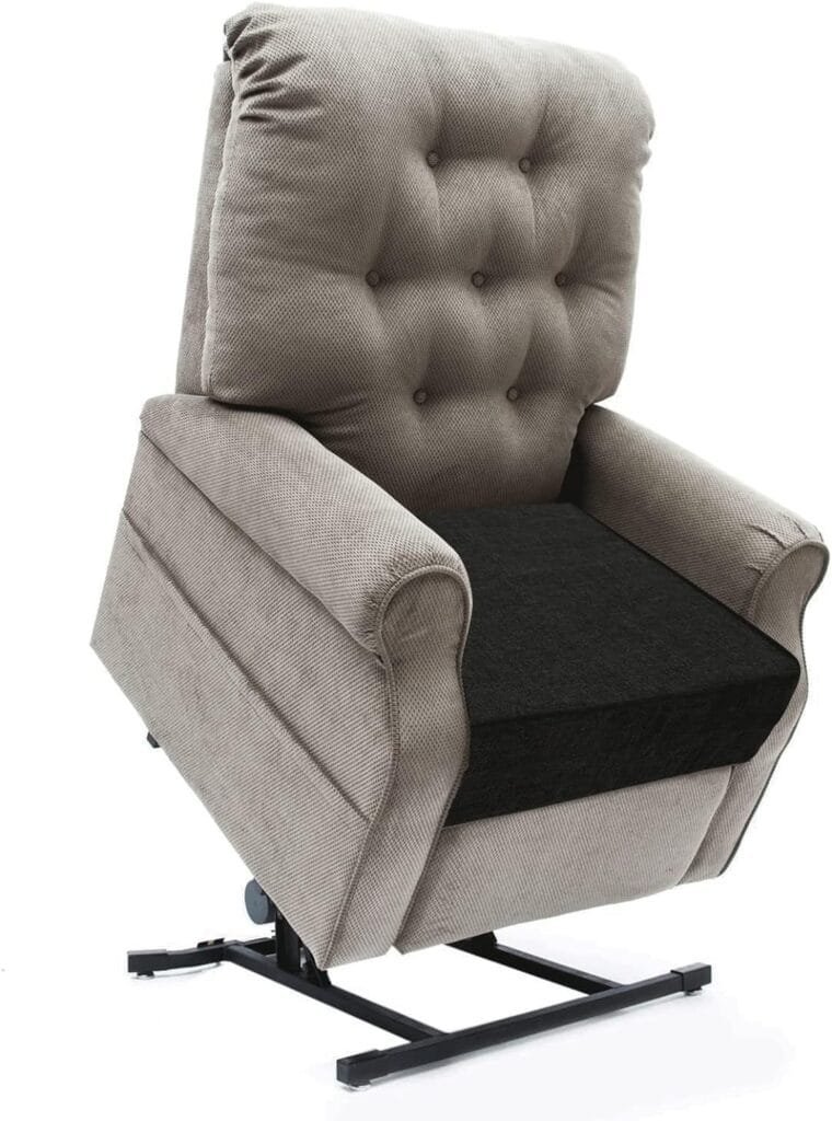 BUYUE Thickened Chair Cushion for Elderly 20 x 20 x 5, Original Linen High-Density Foam Recliner Chair Pad Couch Armchair Seat Cushion, Black