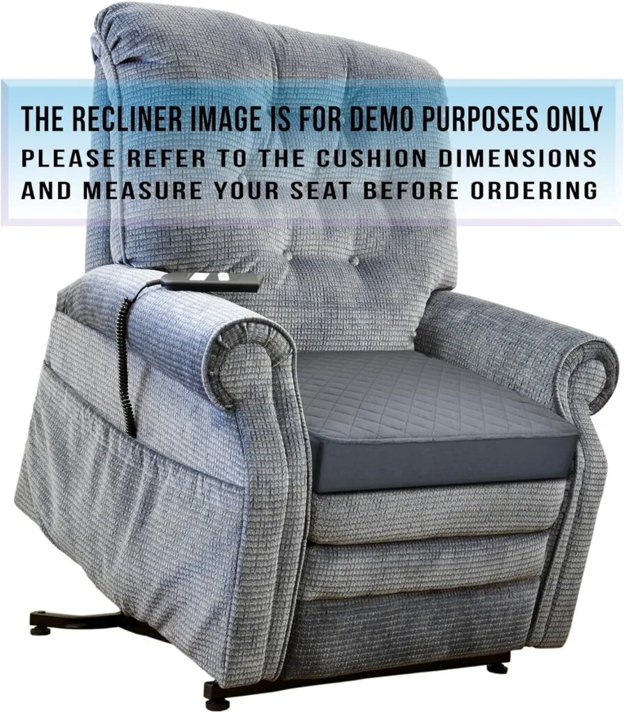 COMFORTANZA Extra Large 22x22x5 Inches Memory Foam Chair Seat Cushion for Recliner, Armchair, Couch with Washable Cover and Non-Slip Base for Sciatica, Tailbone Pain Pressure Relief - Soft - Gray COMFORTANZA Extra Large 22x22x5 Inches Memory Foam Chair Seat Cushion for Recliner, Armchair, Couch with Washable Cover and Non-Slip Base for Sciatica, Tailbone Pain Pressure Relief - Soft - Gray