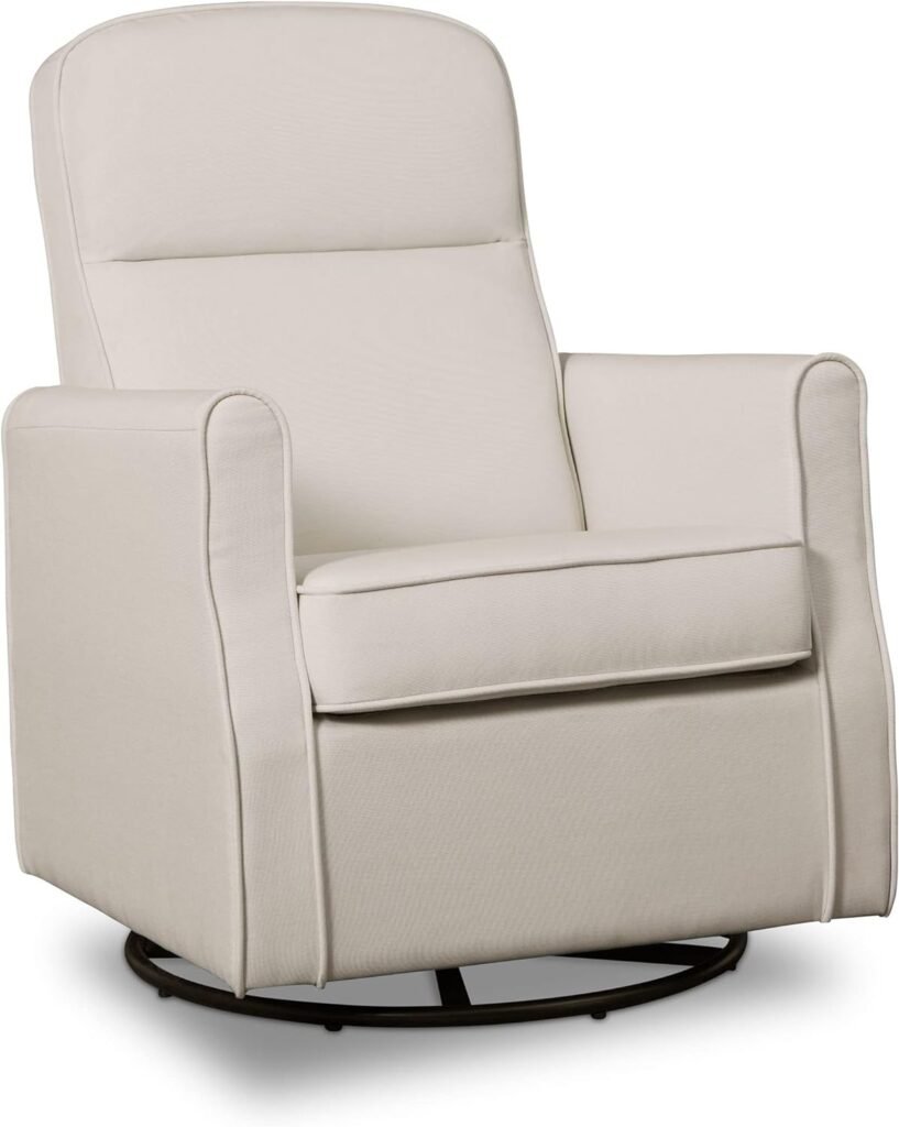 Delta Children Blair Slim Nursery Glider Swivel Rocker Chair, Cream