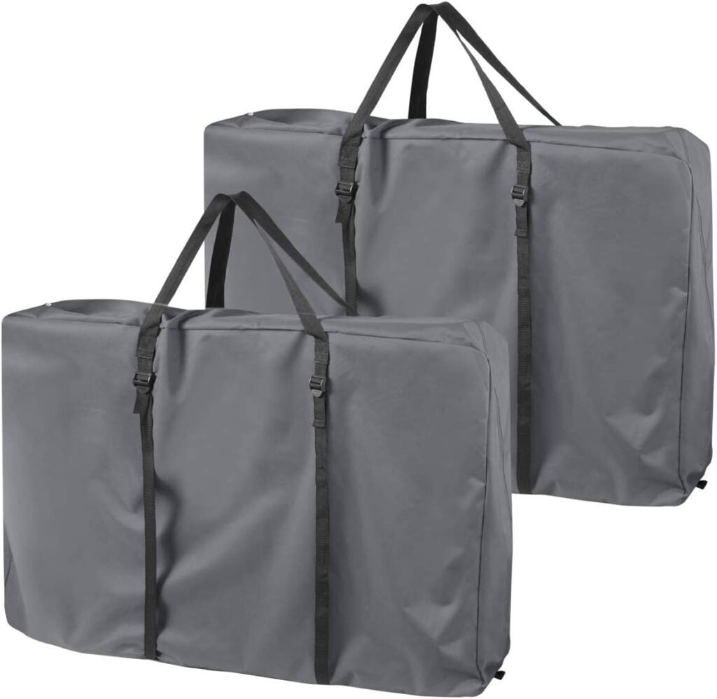 Explore Land Heavy Duty Chair Storage Bag for Folding Longue Chair, Zero Gravity Chair, Light Weight Transport Chair (2 Pack - 42 Lx 9 Wx 28 H inches, Gray)