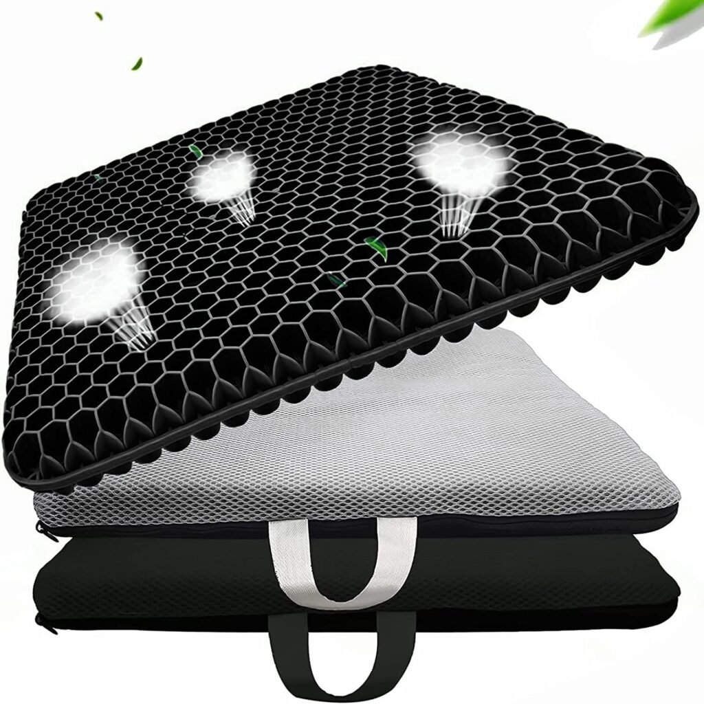 Gel Seat Cushion, Breathable Honeycomb Design Pain Relief Egg Seat Cushion - Home Office Chair Cars Wheelchair