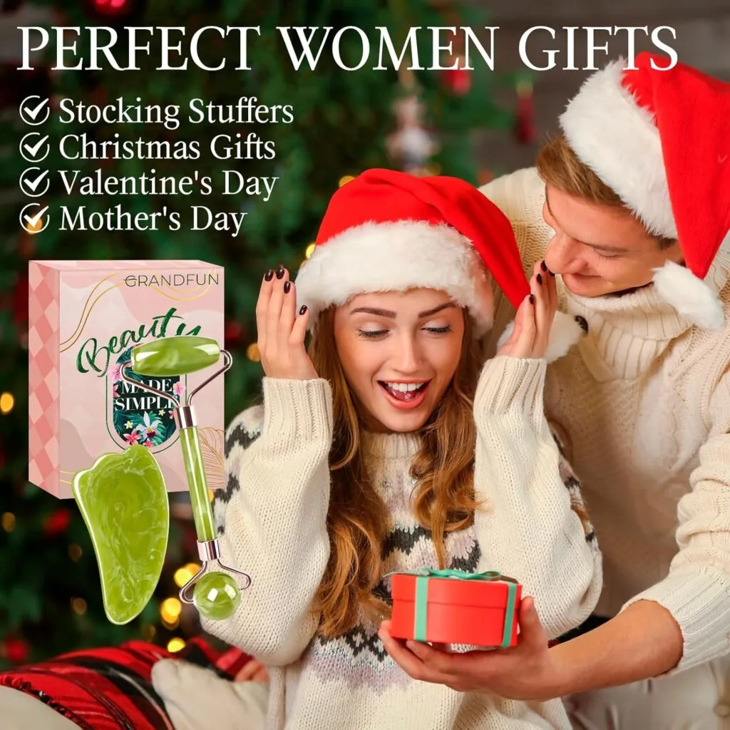 Gifts for Women Christmas Stocking Stuffers: Face Roller Gua Sha Tool Set Unique Birthday Present Ideas Gadget for Wife Mom Her Girls Sister Female Who Have Everything - Facial Skin Beauty Massager Gifts for Women Christmas Stocking Stuffers: Face Roller Gua Sha Tool Set Unique Birthday Present Ideas Gadget for Wife Mom Her Girls Sister Female Who Have Everything - Facial Skin Beauty Massager
