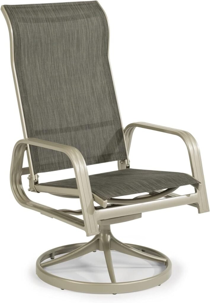 Homestyles 6700-55 Captiva Outdoor Swivel Rocking Chair, Gray