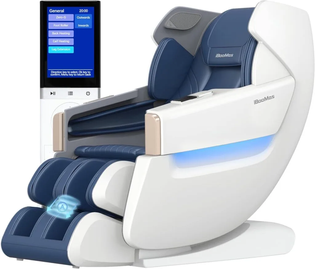 iBooMas Zero Gravity Massage Chair,2023 Massage Chair Full Body Ozone with Back and Calf Heating,Auto Leg Extension,APP Control,SL Track,Thai Stretch,Foot Rollers,Airbags,Bluetooth,R8606(Blue) iBooMas Zero Gravity Massage Chair,2023 Massage Chair Full Body Ozone with Back and Calf Heating,Auto Leg Extension,APP Control,SL Track,Thai Stretch,Foot Rollers,Airbags,Bluetooth,R8606(Blue)