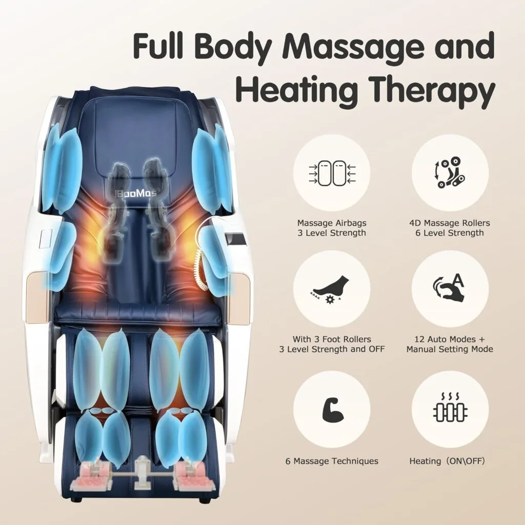 iBooMas Zero Gravity Massage Chair,2023 Massage Chair Full Body Ozone with Back and Calf Heating,Auto Leg Extension,APP Control,SL Track,Thai Stretch,Foot Rollers,Airbags,Bluetooth,R8606(Blue) iBooMas Zero Gravity Massage Chair,2023 Massage Chair Full Body Ozone with Back and Calf Heating,Auto Leg Extension,APP Control,SL Track,Thai Stretch,Foot Rollers,Airbags,Bluetooth,R8606(Blue)