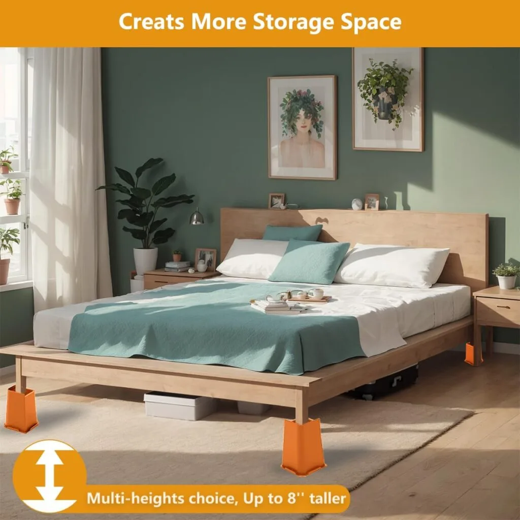 Jeethemy Bed Risers, 2-inch Furniture Risers for Desk/Couch/Sofa/Table and Chair Leg Lifts,Widen and Enlarge The Design Heavy Duty Set of 4, Supports up to 6600 lbs, 2‘’ White… Jeethemy Bed Risers, 2-inch Furniture Risers for Desk/Couch/Sofa/Table and Chair Leg Lifts,Widen and Enlarge The Design Heavy Duty Set of 4, Supports up to 6600 lbs, 2‘’ White…