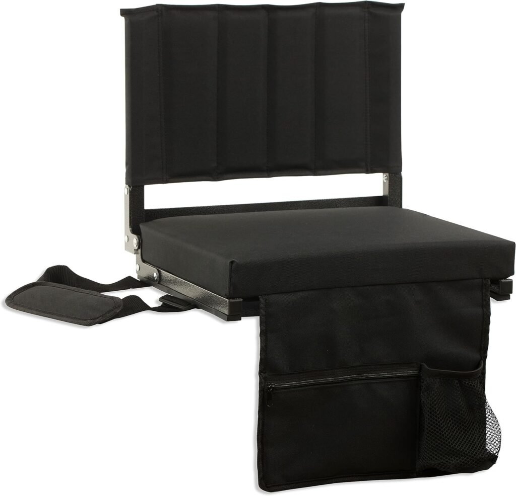 JST GAMEZ Stadium Seat for Bleachers with Back Support Bleacher Seat Stadium Seating for Bleachers Stadium Chair Includes Shoulder Straps Carry Handle and Cup Holder Choose Your Style