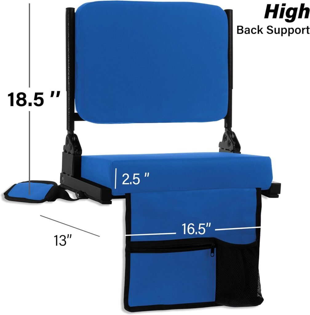 JST GAMEZ Stadium Seat for Bleachers with Back Support Bleacher Seat Stadium Seating for Bleachers Stadium Chair Includes Shoulder Straps Carry Handle and Cup Holder Choose Your Style