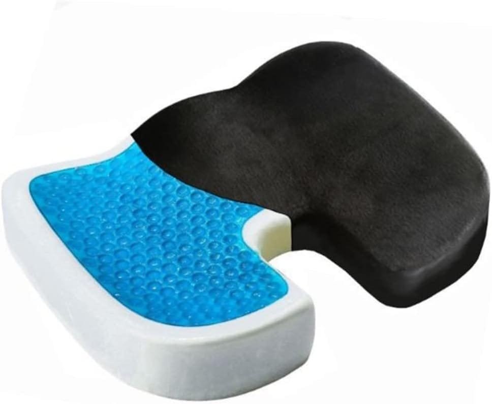 Juwenin Home Cooling Gel Seat Cushion for Long Sitting - Cool and Easy to WASH (Black)
