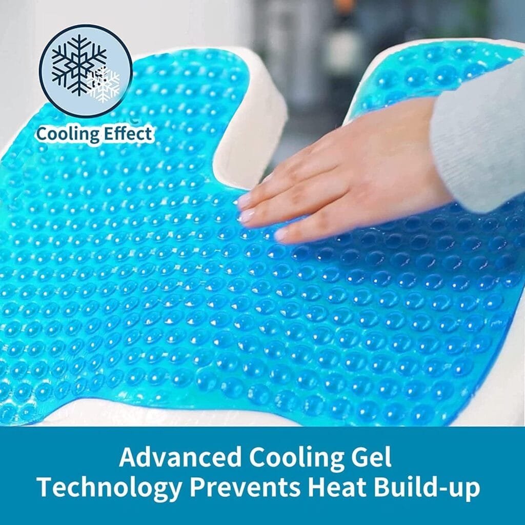 Juwenin Home Cooling Gel Seat Cushion for Long Sitting - Cool and Easy to WASH (Black)