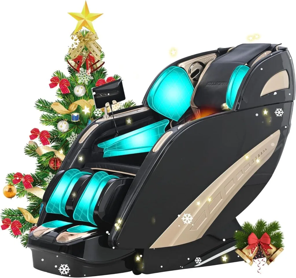 Kollecktiv 4D Massage Chair Full Body Zero Gravity Thai Stretching with 57 Dual-core SL Track, 12 Auto Massage Mode, Body Scaning, AI Voice  7 HD Control, Built-in Heat, Shortcut Key, Bluetooth