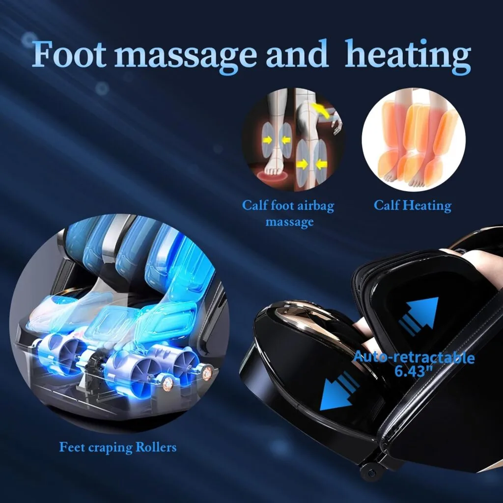 Kollecktiv 4D Massage Chair Full Body Zero Gravity Thai Stretching with 57 Dual-core SL Track, 12 Auto Massage Mode, Body Scaning, AI Voice  7 HD Control, Built-in Heat, Shortcut Key, Bluetooth
