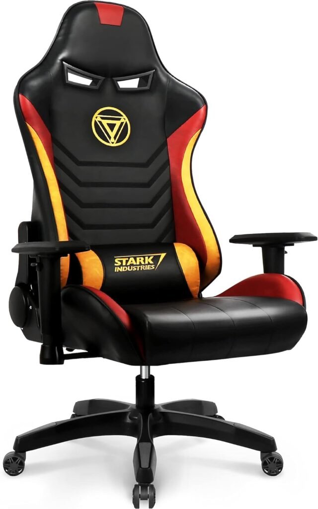 Marvel Avengers Gaming Chair Desk Office Computer Racing Chairs -Adults Gamer Ergonomic Game Reclining High Back Support Racer Leather (Iron Man)