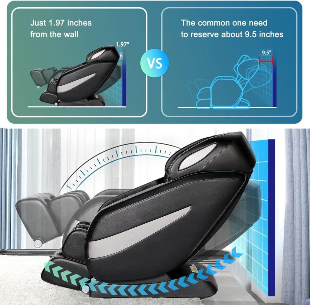 Massage Chair,Zero Gravity SL Track Massage Chairs, Full Body Shiatsu Massage Chair Recliner with Space Saving, Auto Body Detection, Thai Stretching, Bluetooth Speaker, Heat