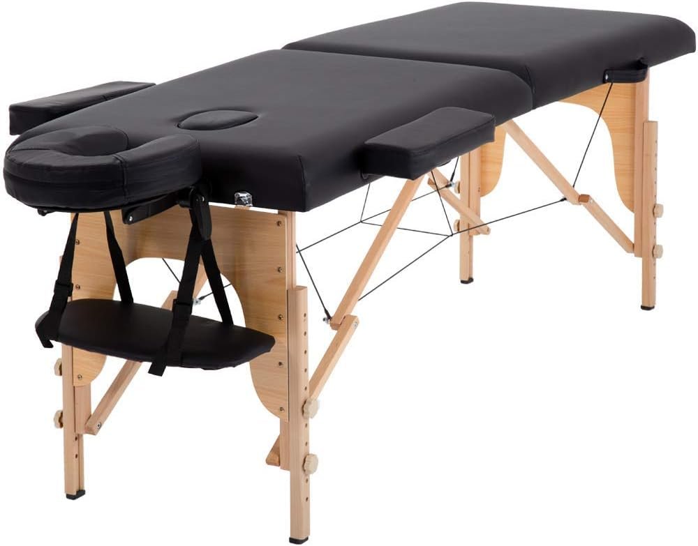 Massage Table Massage Bed Spa Bed 84 Inches Long Portable 2 Folding W/Carry Case Table Heigh Adjustable Salon Bed Face Cradle Bed