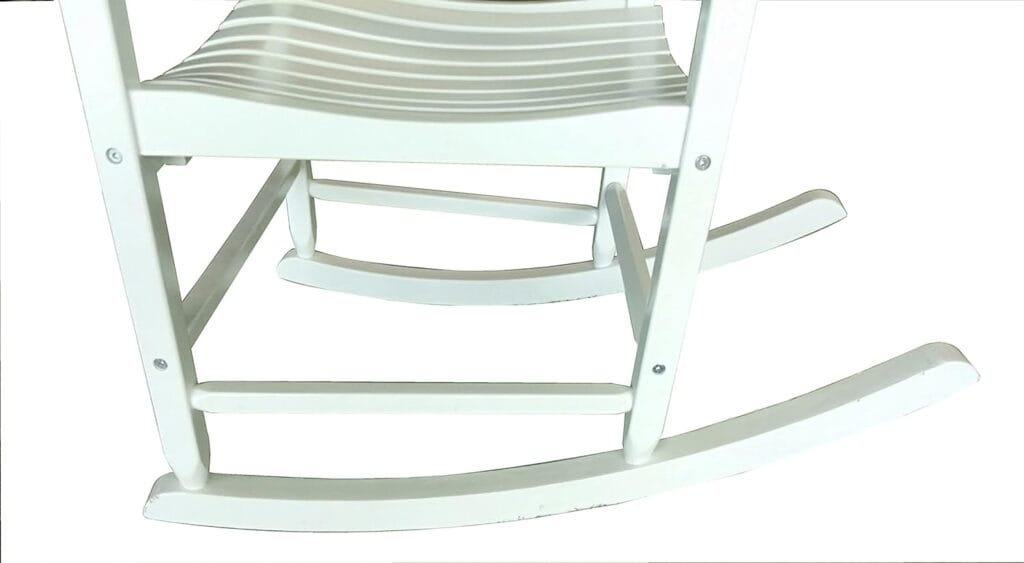 MicroMall Mainstays Outdoor Wood Porch Rocking Chair, White Color, Weather Resistant Finish