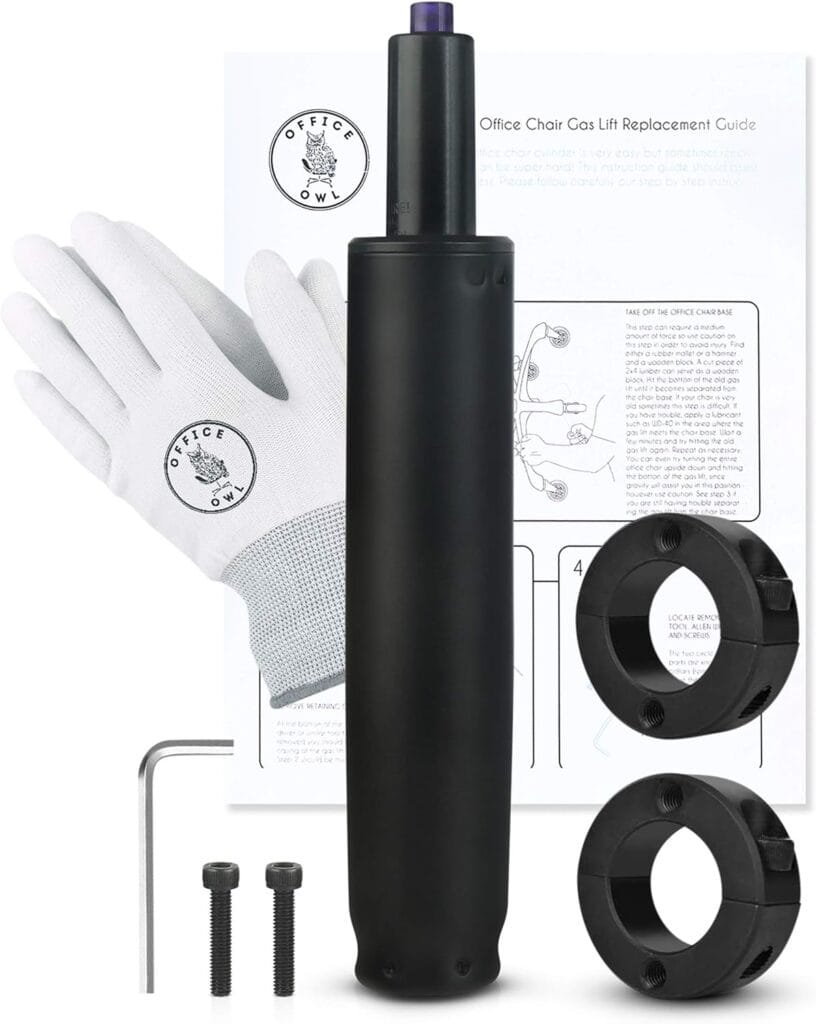 OFFICE OWL Office Chair Cylinder Replacement - Includes Removal Tool, Gloves, Gas Cylinder w/Hydraulic Piston