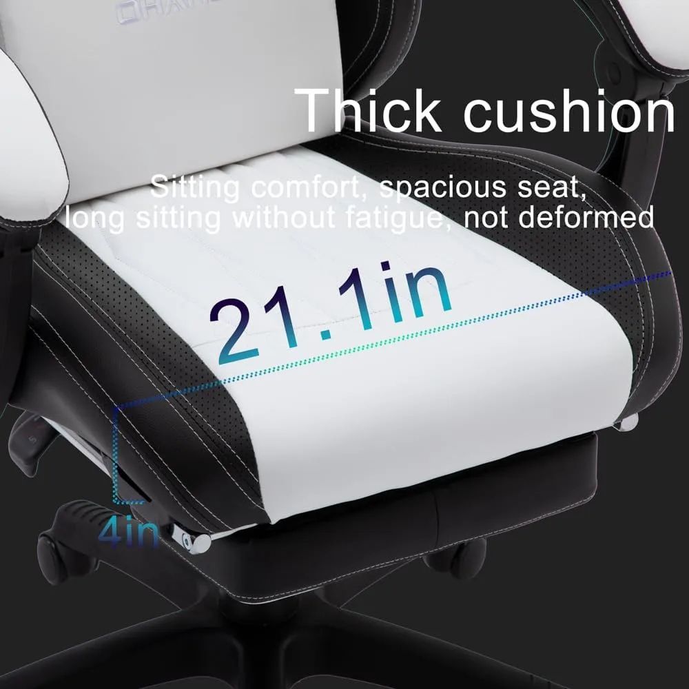 OHAHO Gaming Chair, Office Chair High Back Computer Chair Leather Desk Chair Racing Executive Ergonomic Adjustable Swivel Task Chair with Headrest and Lumbar Support (Black) OHAHO Gaming Chair, Office Chair High Back Computer Chair Leather Desk Chair Racing Executive Ergonomic Adjustable Swivel Task Chair with Headrest and Lumbar Support (Black)