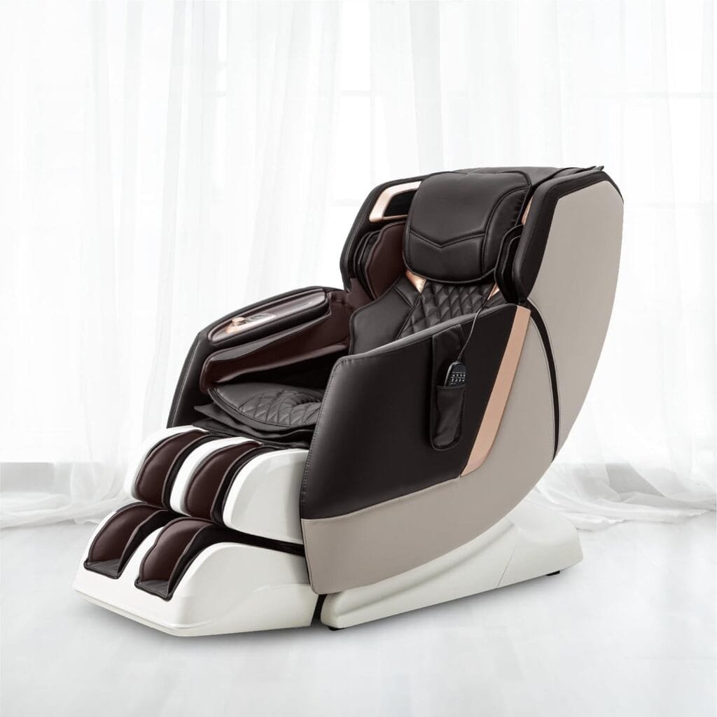 Osaki AmaMedic Juno II SL-Track Zero Gravity Full Body Airbag Massage Chair Seat Vibration Lumbar Heating Foot Roller (Brown)