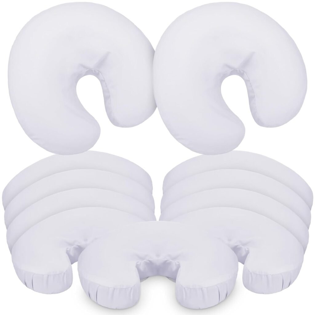 Peryiter 15 Pcs Microfiber Face Cradle Covers for Massage Table Face Rest Covers Fitted Massage Headrest Covers Durable Soft and Lightweight Face Cradle Pillow (White)