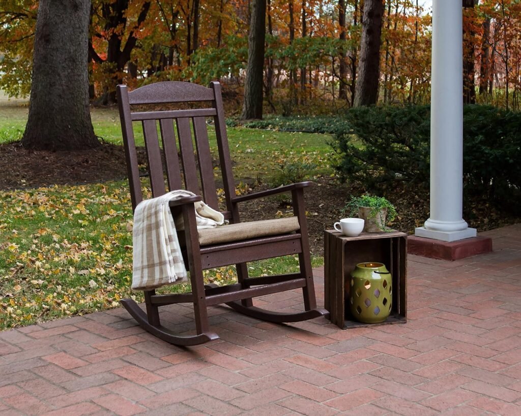 POLYWOOD R100GY Presidential Outdoor Rocking Chair, Slate Grey  SBT18GY South Beach 18 Outdoor Side Table, Slate Grey