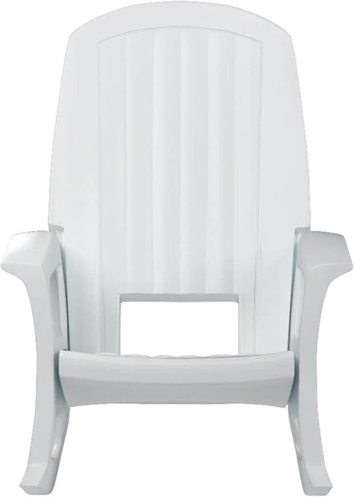Semco Plastics Rockaway Heavy Duty All Weather Outdoor Rocking Chair with Easy Assembly and Low Maintenance for Porch, Deck, and Patio, White