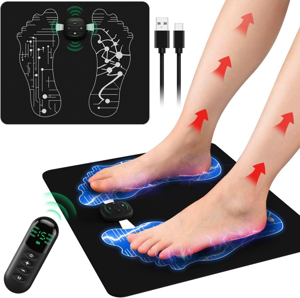 Siseca EMS Foot Stimulator, Foot Massager Mat – Foot Stimulator Pad – Foldable Feet and Massage Machine for Improved Muscle Performance and Fatigue Relief, EMS Foot Stimulator