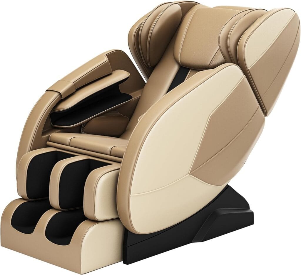 SMAGREHO Full Body Massage Chairs, Recliner with Zero Gravity, 8 Fixed Shiatsu Massage Rollers, 6 Auto Massage Mode, Waist Heater, Bluetooth, Foot Massage Rollers, Khaki