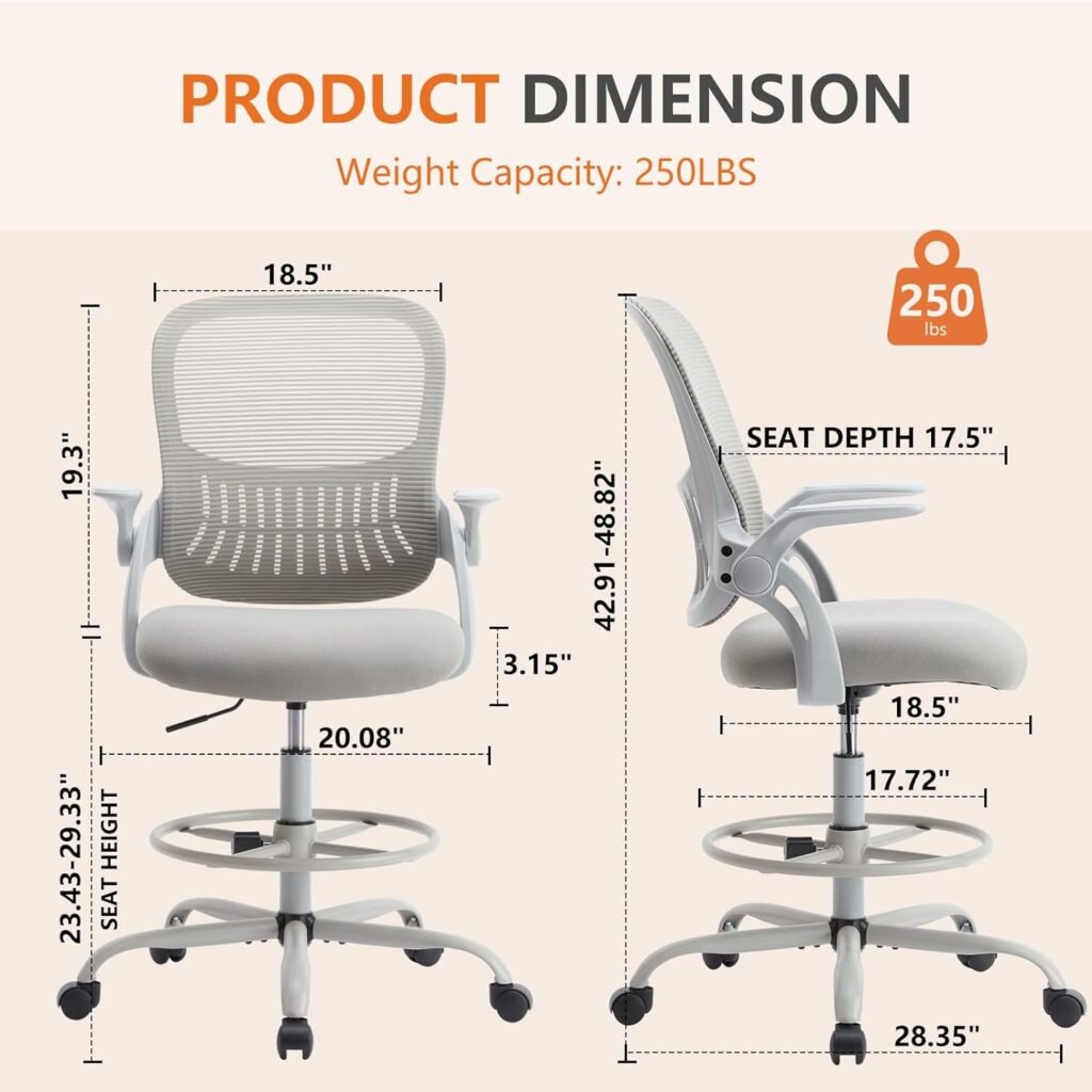 SMUG Office Computer Gaming Desk Chair, Ergonomic Mid-Back Mesh Rolling Work Swivel Task Chairs with Wheels, Comfortable Lumbar Support, Comfy Arms for Home, Bedroom, Study, Student, Adults, Black