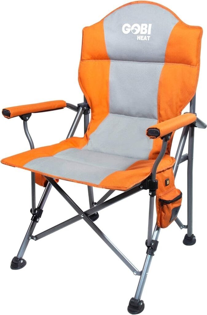Terrain Heated Camping Chair - 9 hrs of Heat | with Battery  Charging Cable | 3 Heat Settings (Sunrise)