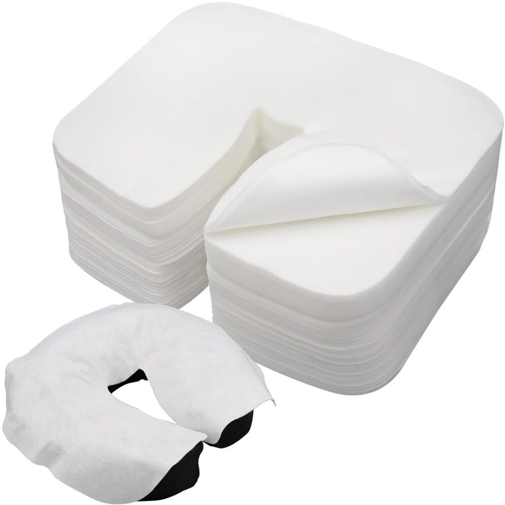 Tvvcalk 500 Count Disposable Face Cradle Covers, Medical-Grade, Ultra Soft, Luxurious, Non-Sticking Massage Face Covers, Headrest Covers for Massage Tables  Massage Chairs