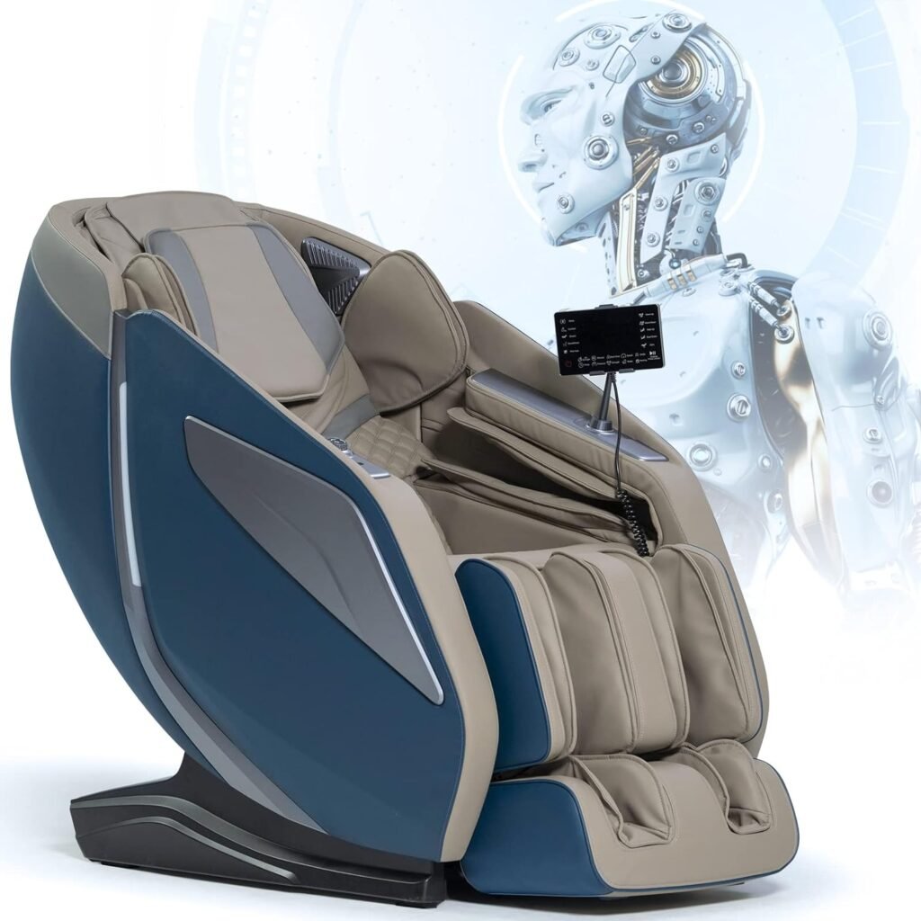 UIIU 2023 Massage Chair Full Body Zero Gravity Massage Chairs Large Screen Voice Control Body Scan 3D Shiatsu Strecth Massage Back and Calf Heated with Bluetooth Speaker Airbag SL Track Black