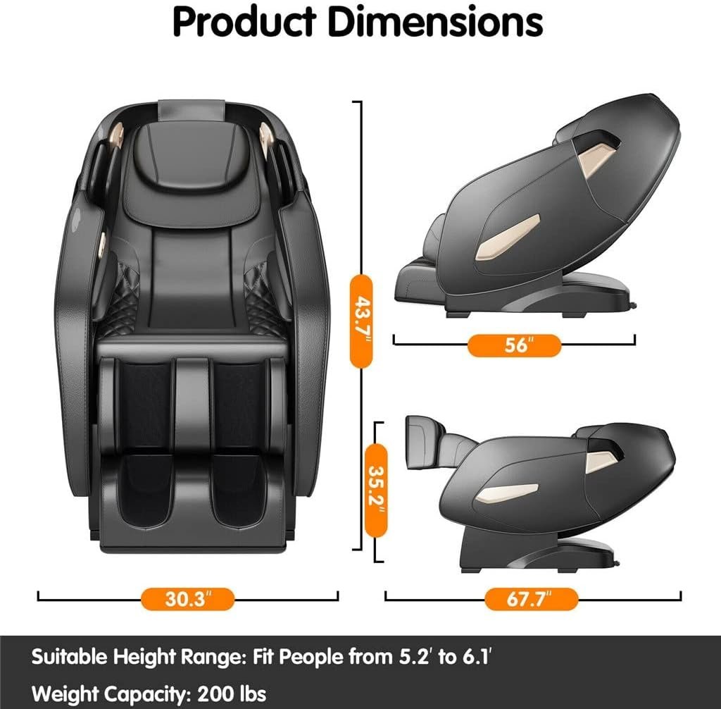 WXBDD Full Body Zero Massage Chair Recliner w/SL Track Heat