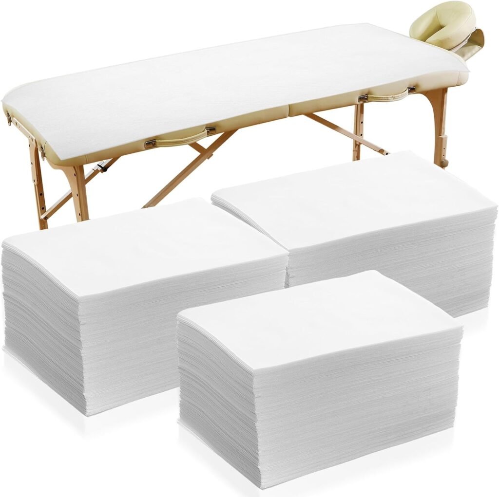 300 Pieces Disposable Massage Table Sheets Waterproof Spa Bed Protector Non Woven Fabric Bed Cover for Massage Therapy, Travel, Beauty Salon, Tattoo, Hotels, 31 x 70, Oil-proof