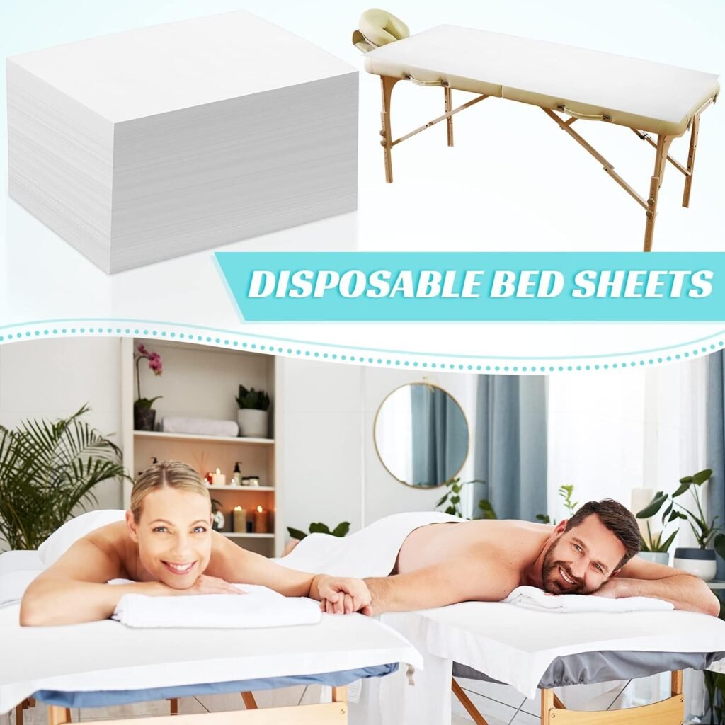 300 Pieces Disposable Massage Table Sheets Waterproof Spa Bed Protector Non Woven Fabric Bed Cover for Massage Therapy, Travel, Beauty Salon, Tattoo, Hotels, 31 x 70, Oil-proof