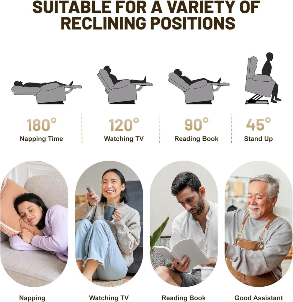 ABAKAN Lay Flat Lift Recliner Chair for Elderly Dual Motor Infinite Position Up Heat and Massage Up to 350 LBS, Electric Power Lift Recliners,Linen Fabric,USB Ports(Beige)