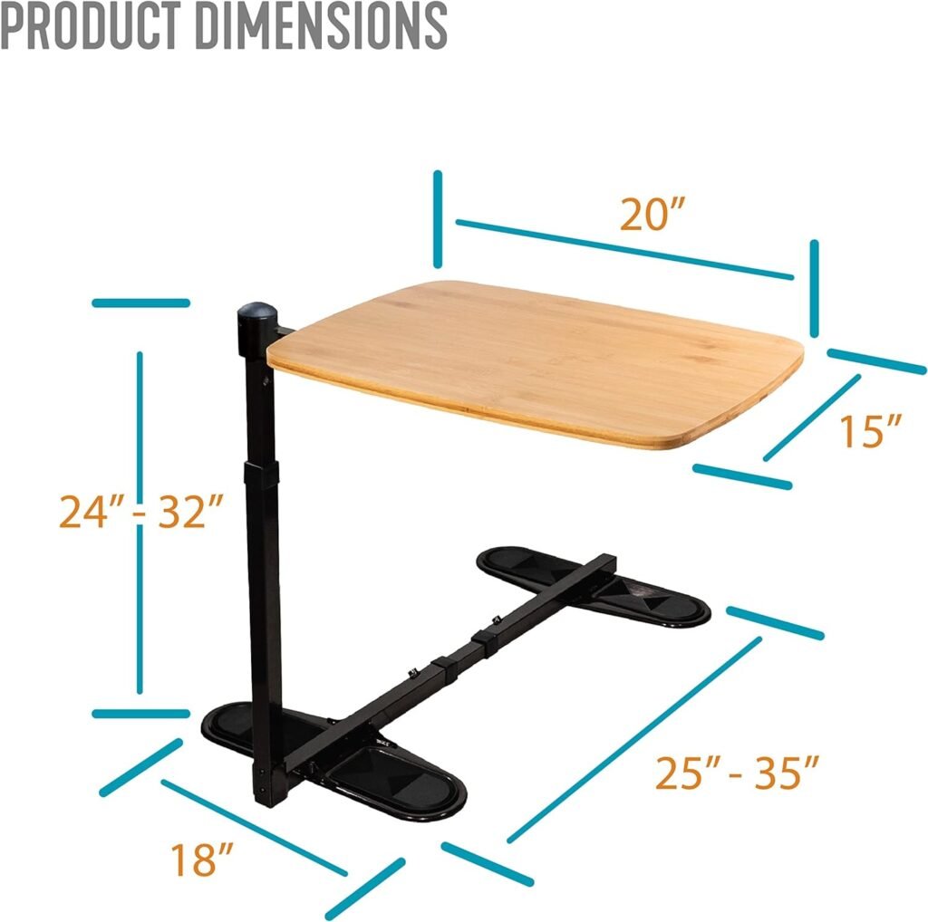 Able Life Universal Swivel TV Tray Table, Portable Laptop Desk, Adjustable Couch Desk for Computers,Brown