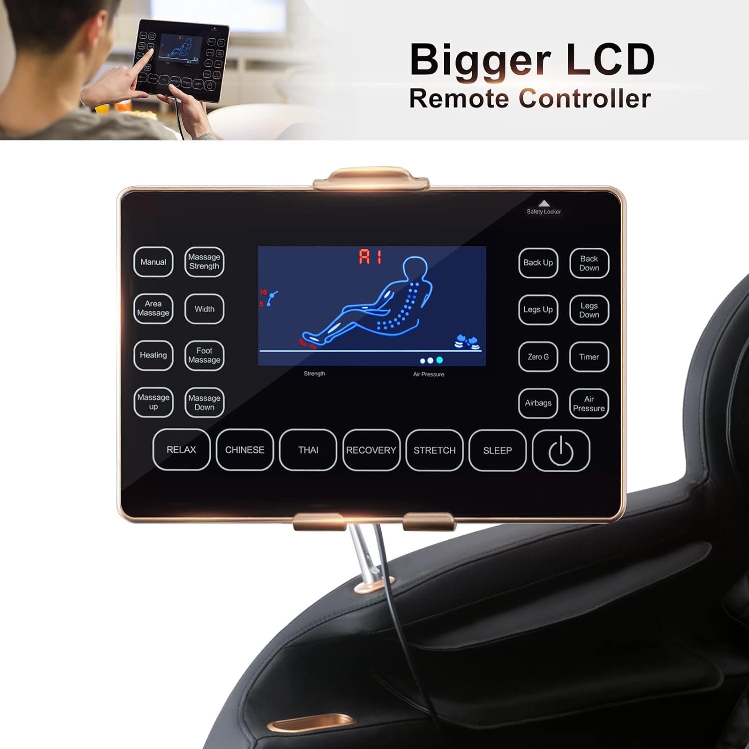Artist hand 3D Zero Gravity Recliner Massage Chair with SL Track, Full Body Massage Chair with 6 Auto Modes  Thai Stretching,Backrest Heating,Airbag Massage,Bluetooth Speaker,USB Charging Jack,Black