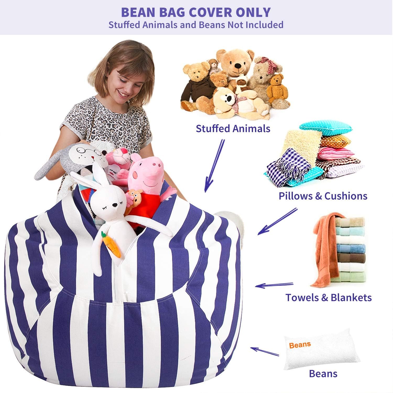 Aubliss Stuffed Animal Bean Bag Storage Chair Review