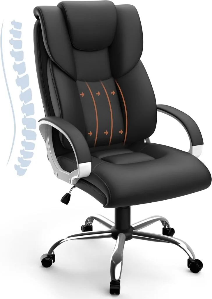 AYEASY Office Chair with Lumbar Support, High Back Arm Padded Tall Executive Office Chair, Ergonomic Modern Leather Desk Chair, Adjustable Black Gaming Chair with 360 Degree Rolling Wheels, Carbon AYEASY Office Chair with Lumbar Support, High Back Arm Padded Tall Executive Office Chair, Ergonomic Modern Leather Desk Chair, Adjustable Black Gaming Chair with 360 Degree Rolling Wheels, Carbon