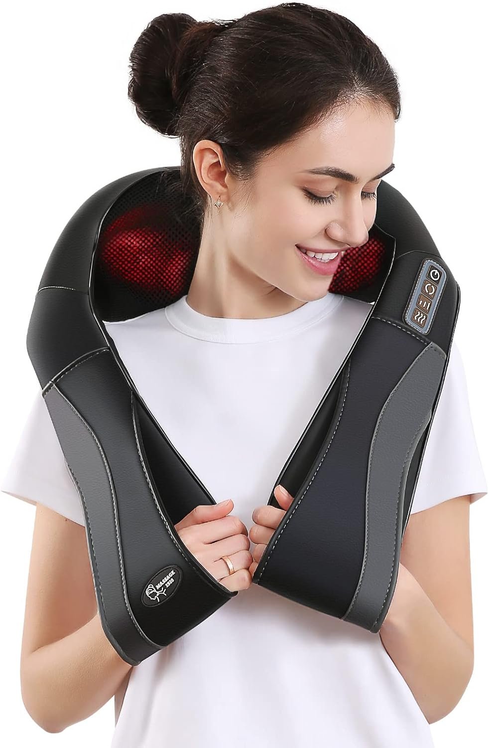 Back Neck Shoulder Massager with Heat, Shiatsu Electric Deep Tissue 3D Kneading Massagers for Relief on Waist, Leg, Calf, Foot Full Body Muscles, Gift for Men Women Mom Dad