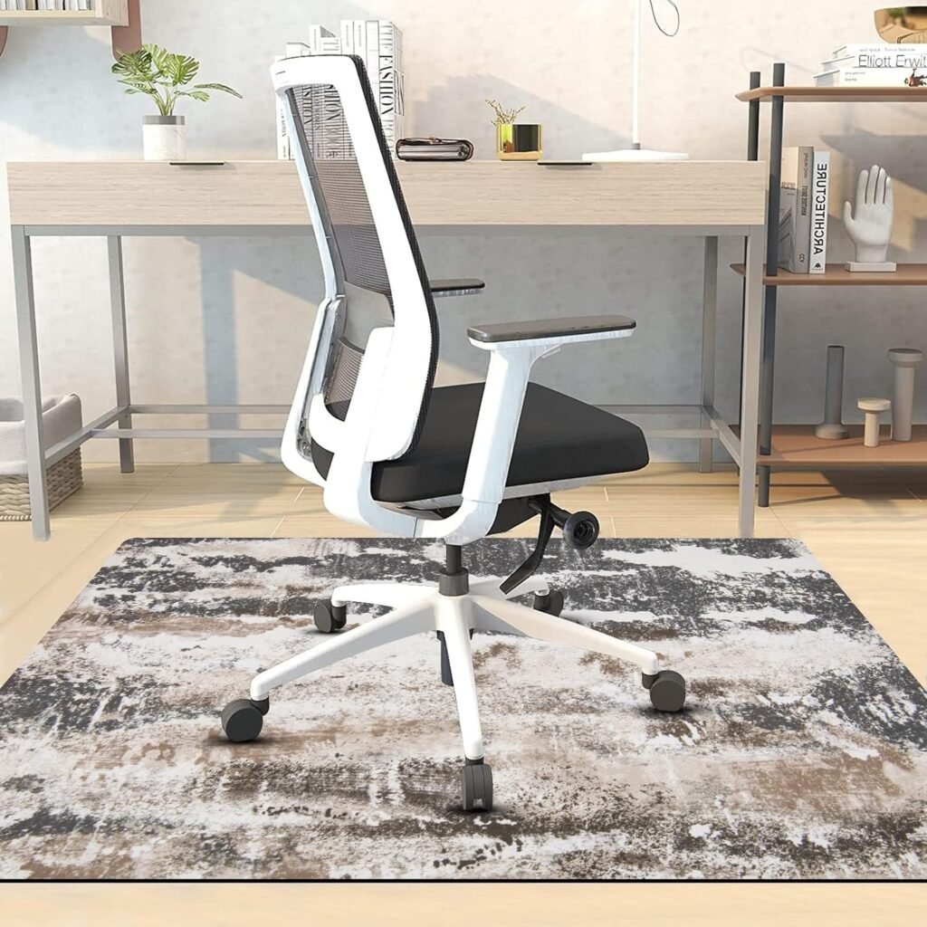 Bsmathom Office Chair Mat for Hardwood and Tile Floor, Computer Gaming Chair Mat for Rolling Chairs, Multi-Purpose Desk Chair Mat, Large Anti-Slip Floor Protector for Home Office (Grey,48x36)