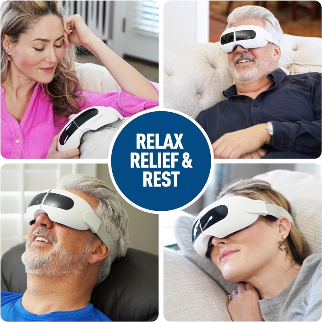 Calm vibes - Eye massager - Vibrating Eye mask massager - Massager migraines - headache - Migraine mask with transparent window - Sleep mask - Temple massager - Dry eye - Eye bags and dark circles