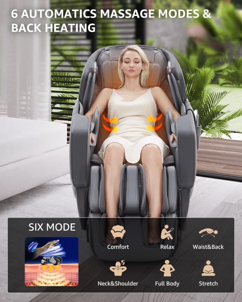 CareTech Body Scan Detection Massage Chair Full Body Zero Gravity Massage Chairs 3D Stretch Massage Recliner Chair Back Heated with SL Track 24Airbags Bluetooth Speaker Foot Massage GrayBlack