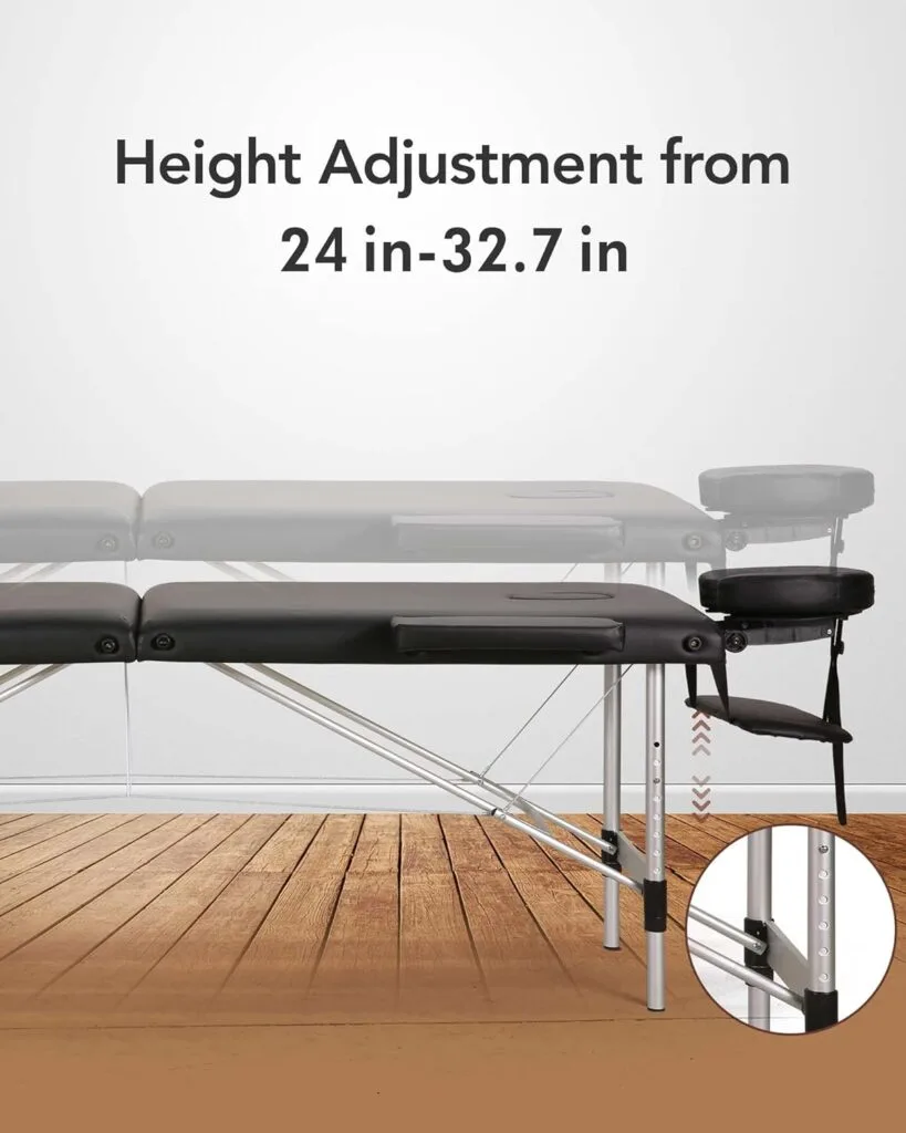 CHRUN Massage Table Portable Massage Bed Lash Bed SPA Bed Facial Table 2 Section Aluminum Height Adjustment Carrying Bag Accessories for Home CHRUN Massage Table Portable Massage Bed Lash Bed SPA Bed Facial Table 2 Section Aluminum Height Adjustment Carrying Bag Accessories for Home